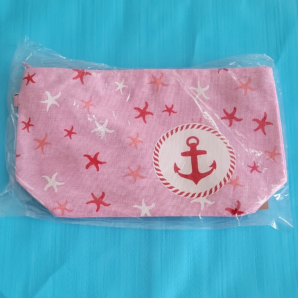 Charming Pink Anchor & Starfish Kids Pouch
